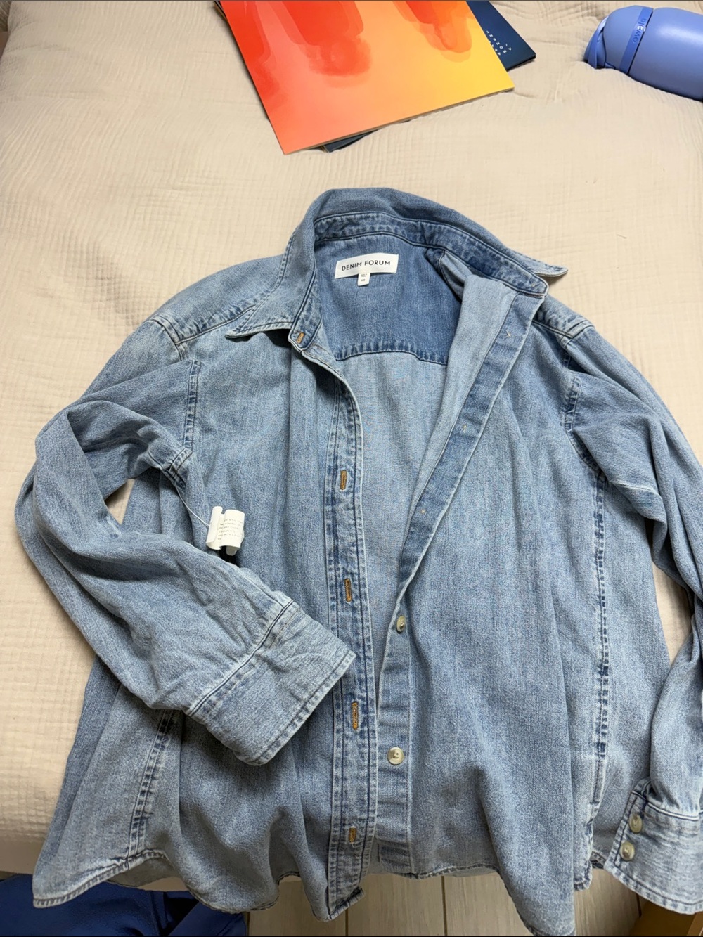 Aritzia Light Blue Denim Button-Down Shirt